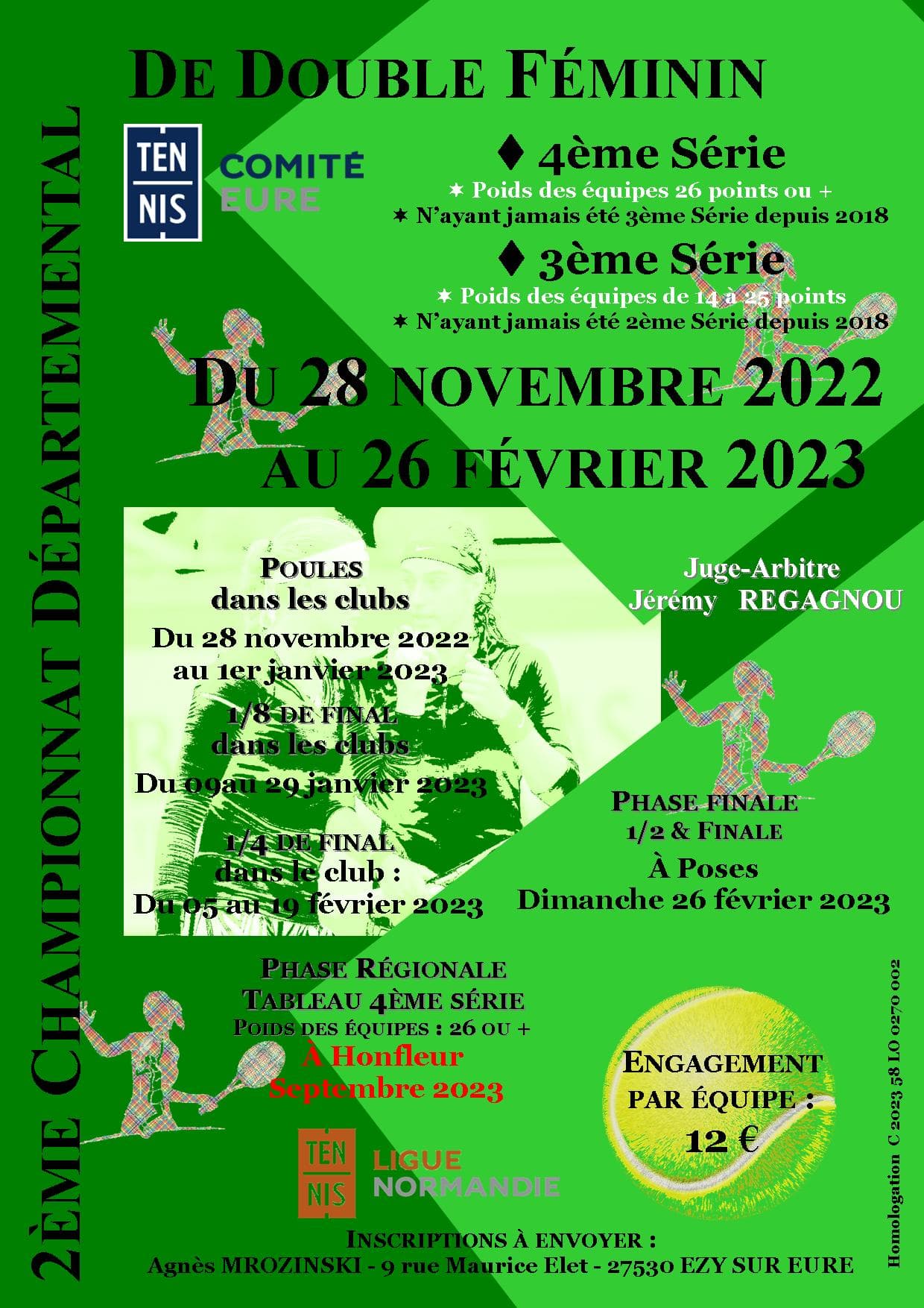 Lire la suite à propos de l’article Affiche Tournoi Double Féminin 2023