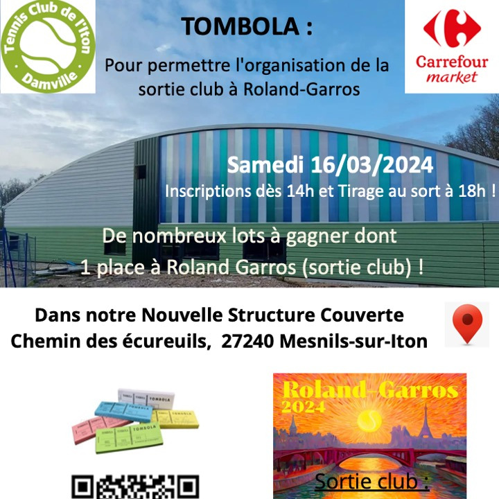 Lire la suite à propos de l’article Tombola Roland-Garros : 16/03/2024