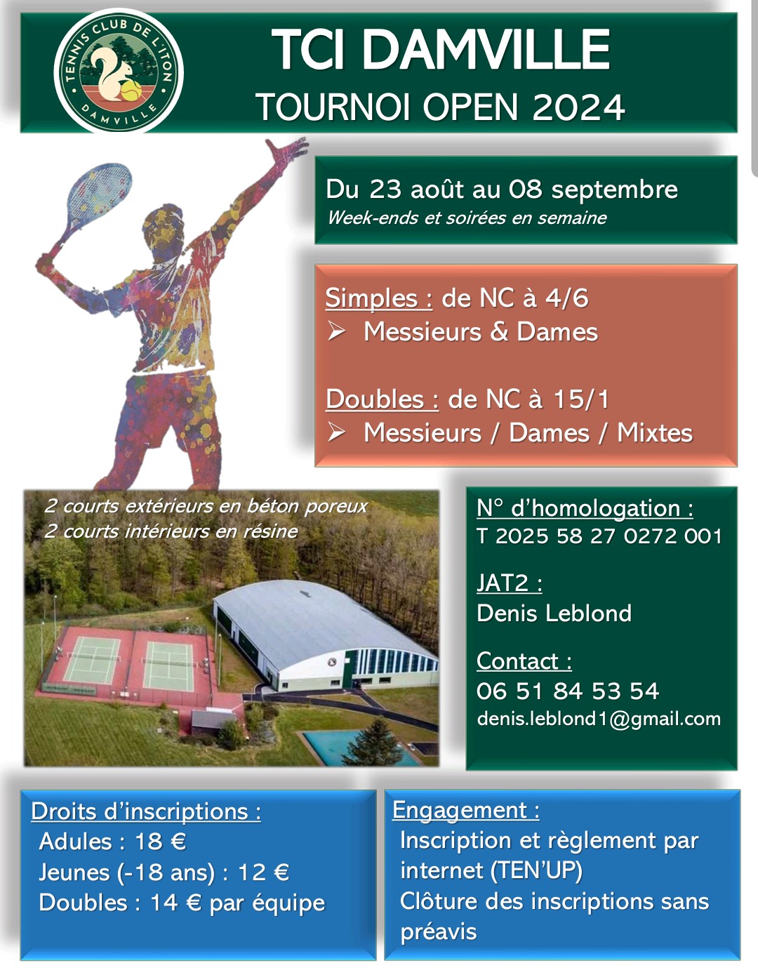 Lire la suite à propos de l’article Tournoi Open 2024 du club : 23/08 au 08/09