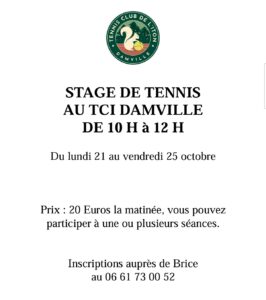 Lire la suite à propos de l’article Stage Toussaint du 21 au 25/10