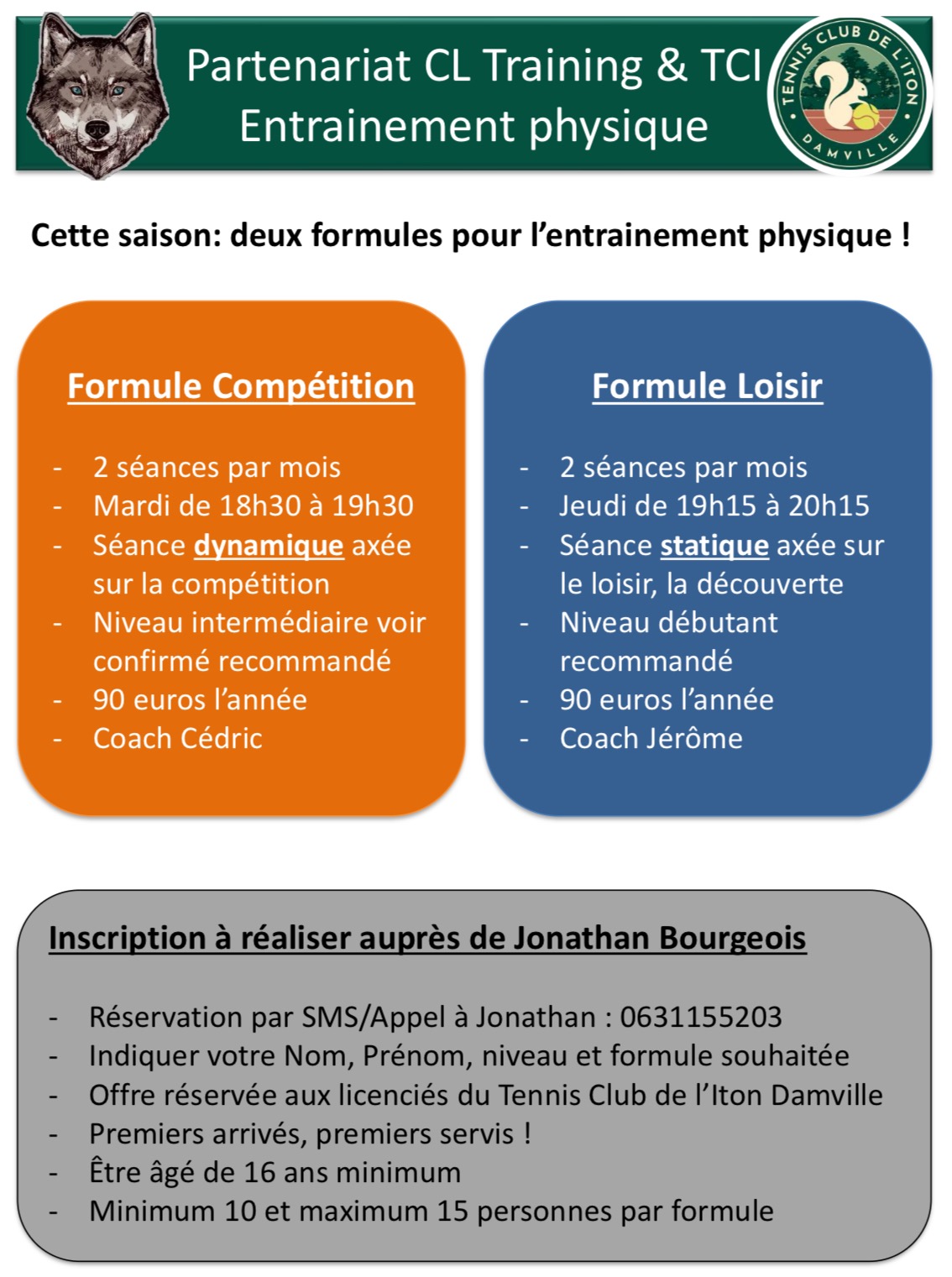 Lire la suite à propos de l’article Inscriptions Préparation Physique 25/26