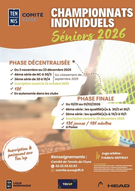 Lire la suite à propos de l’article Championnats individuels séniors